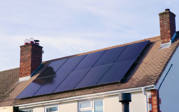 Solar panels on a residential roof.