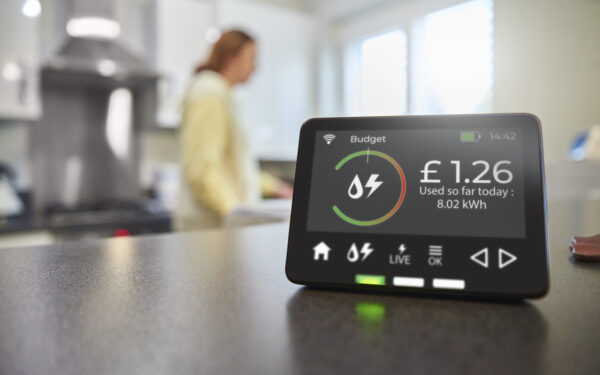 Smart energy monitor displaying tariff unit rates and usage data
