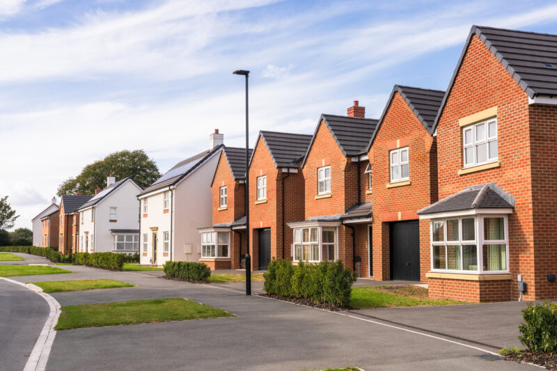 Row of modern uk houses