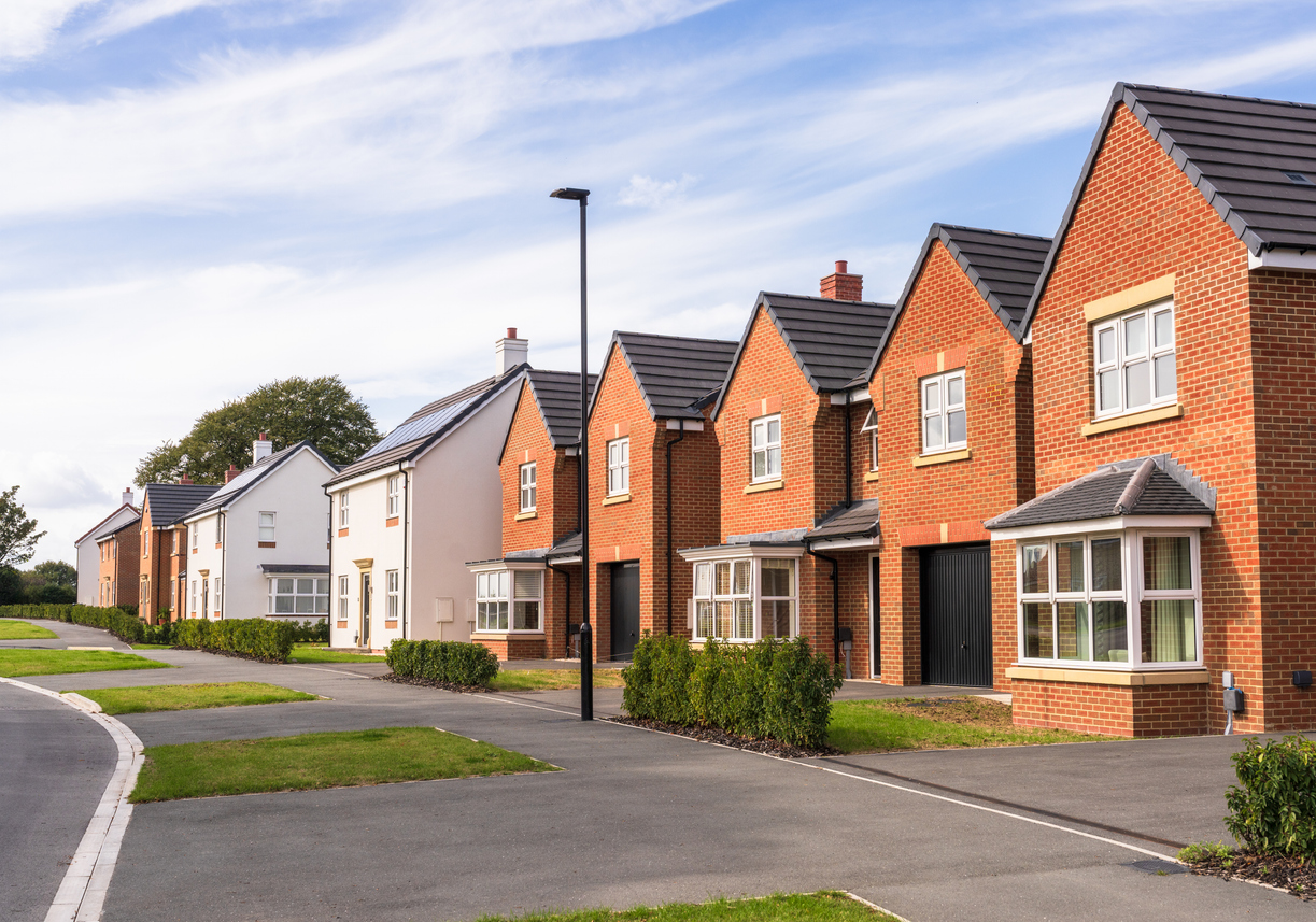 Row of modern uk houses